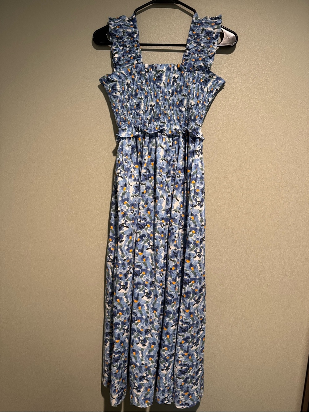 Jacquie the label blue Floral Smocked Maxi Dress
